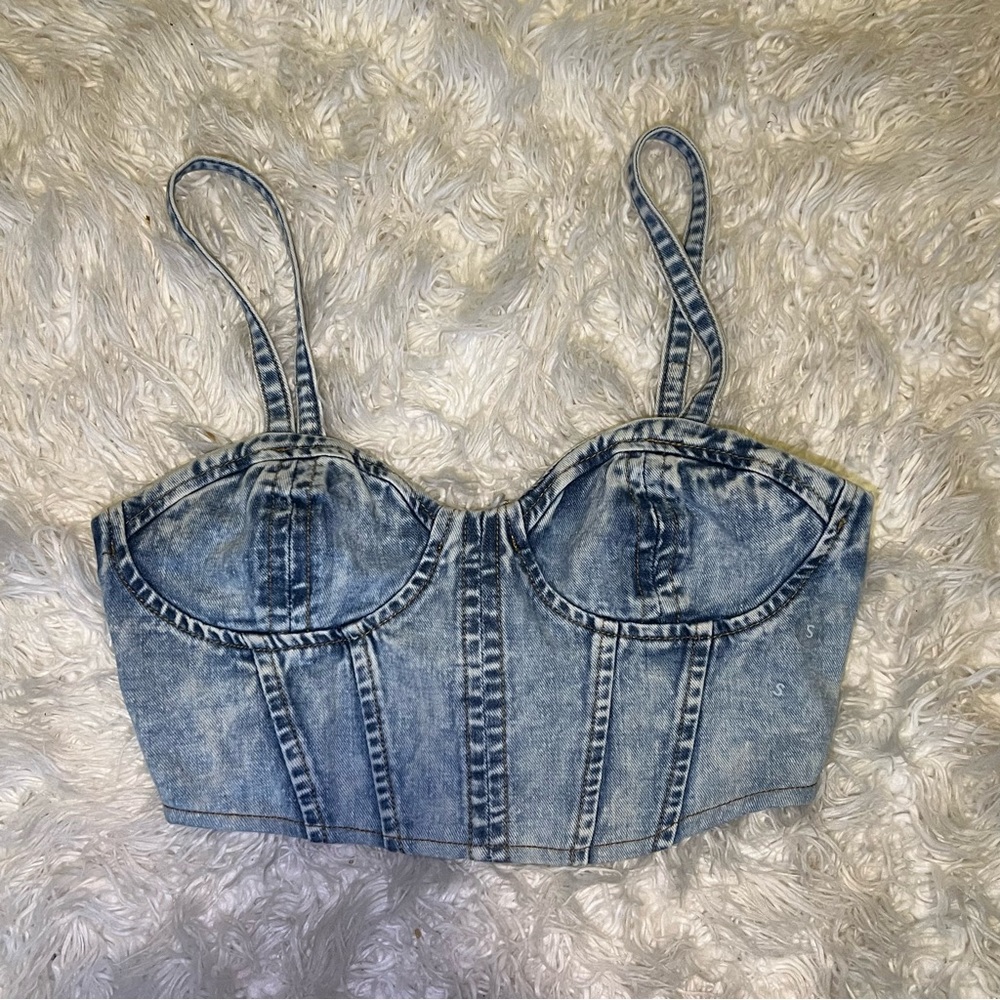 Denim Crop Top Size Small